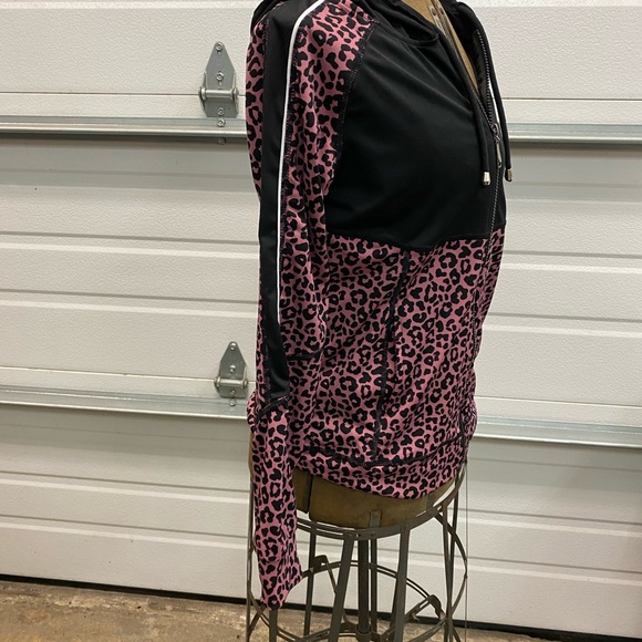 Women’s Nike Pink Black Leopard Full Zip Cardigan Hoodie Small - Picture 4 of 8